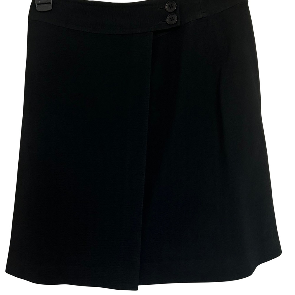 EPISODE women's black wrap skirt 90s Y2K acetate viscose rayon 2 minimalist 2